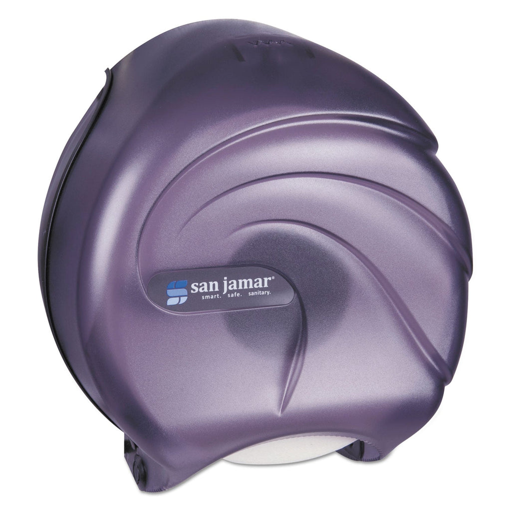 San Jamar Single 9" Jumbo Tissue Dispenser, Oceans, 10.25 x 5.63 x 12, Transparent Black Pearl