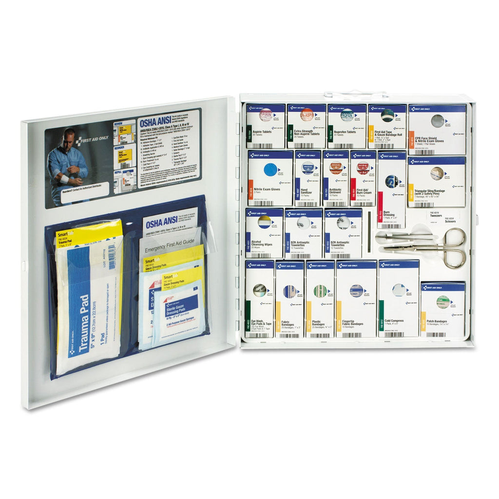 First Aid Only ANSI 2015 SmartCompliance General Business First Aid Station for 50 People, 241 Piece, Metal Case