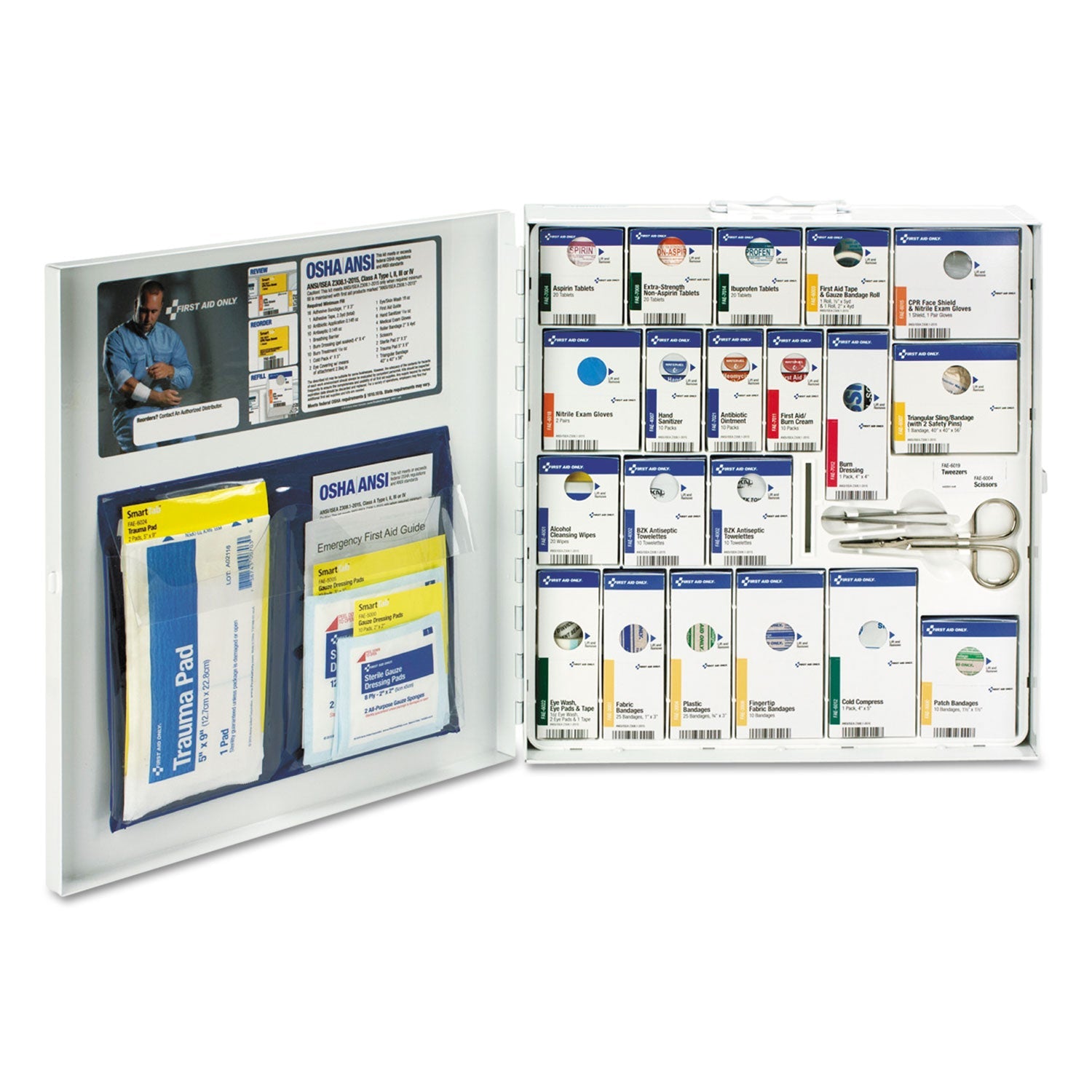 First Aid Only ANSI 2015 SmartCompliance General Business First Aid Station for 50 People, 241 Piece, Metal Case