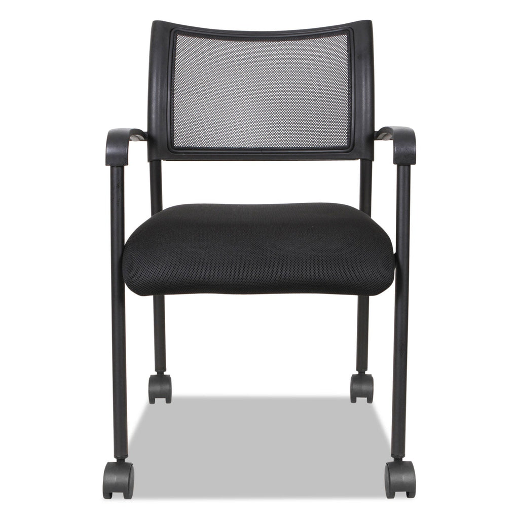 Alera Eikon Series Stacking Mesh Guest Chair, Supports Up to 275 lb, Black, 2/Carton