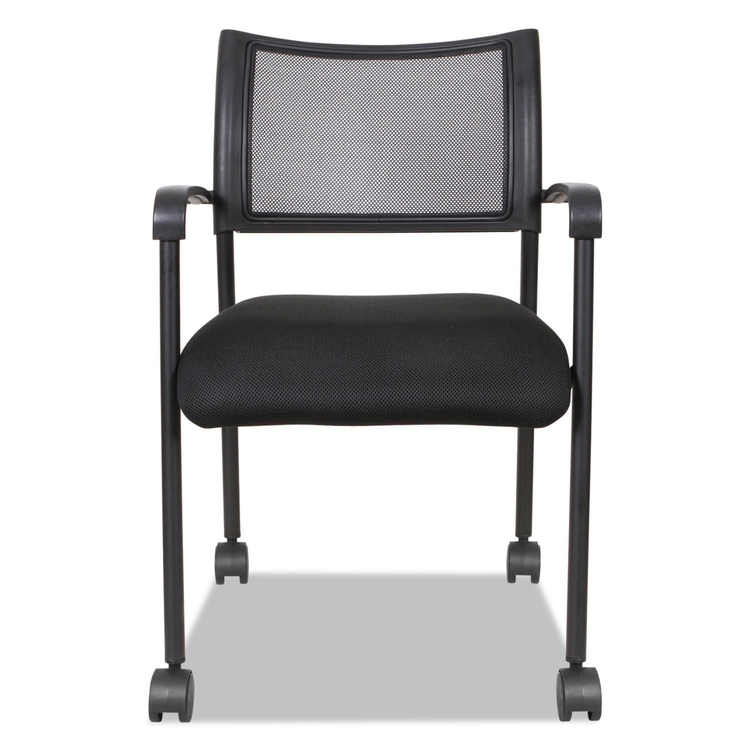 Alera Eikon Series Stacking Mesh Guest Chair, Supports Up to 275 lb, Black, 2/Carton