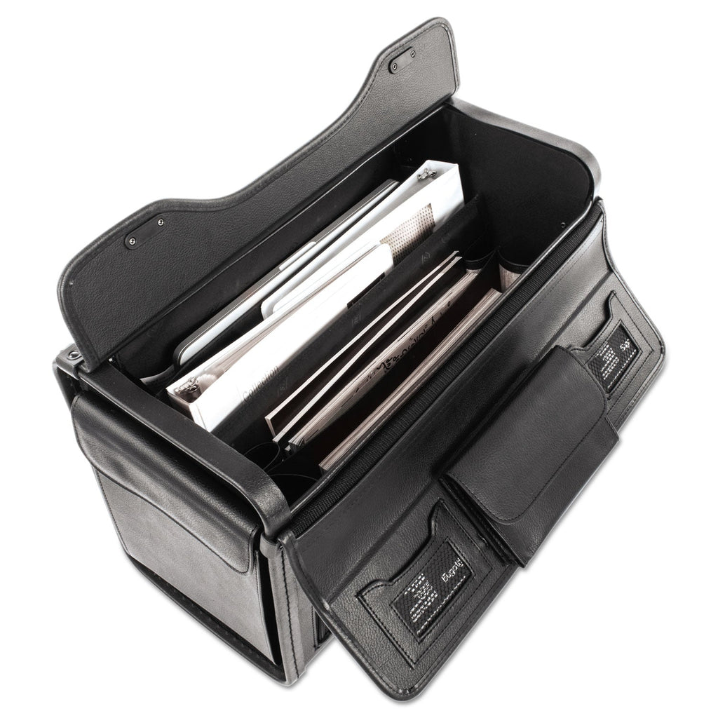 STEBCO Catalog Case on Wheels, Fits Devices Up to 17.3", Koskin, 19 x 9 x 15.5, Black