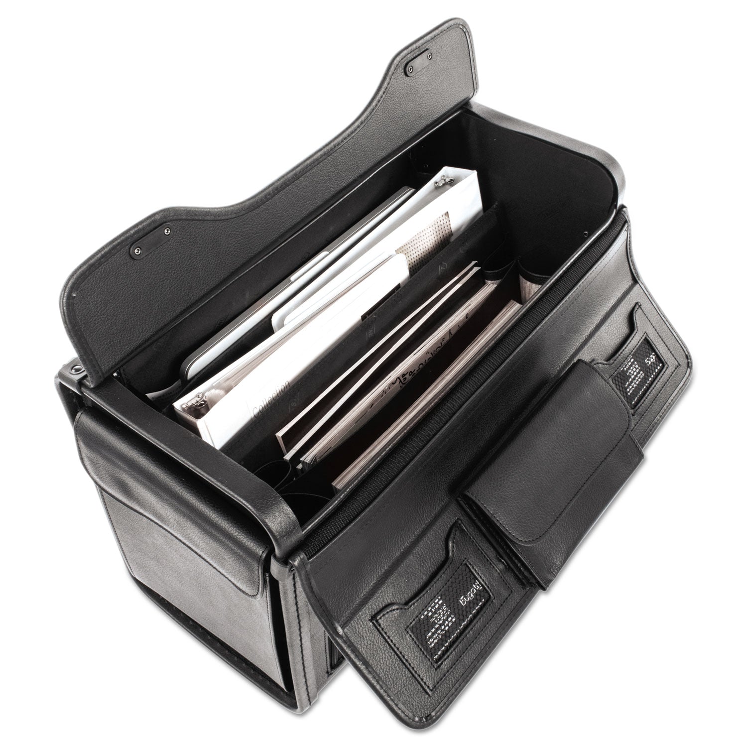 STEBCO Catalog Case on Wheels, Fits Devices Up to 17.3", Koskin, 19 x 9 x 15.5, Black