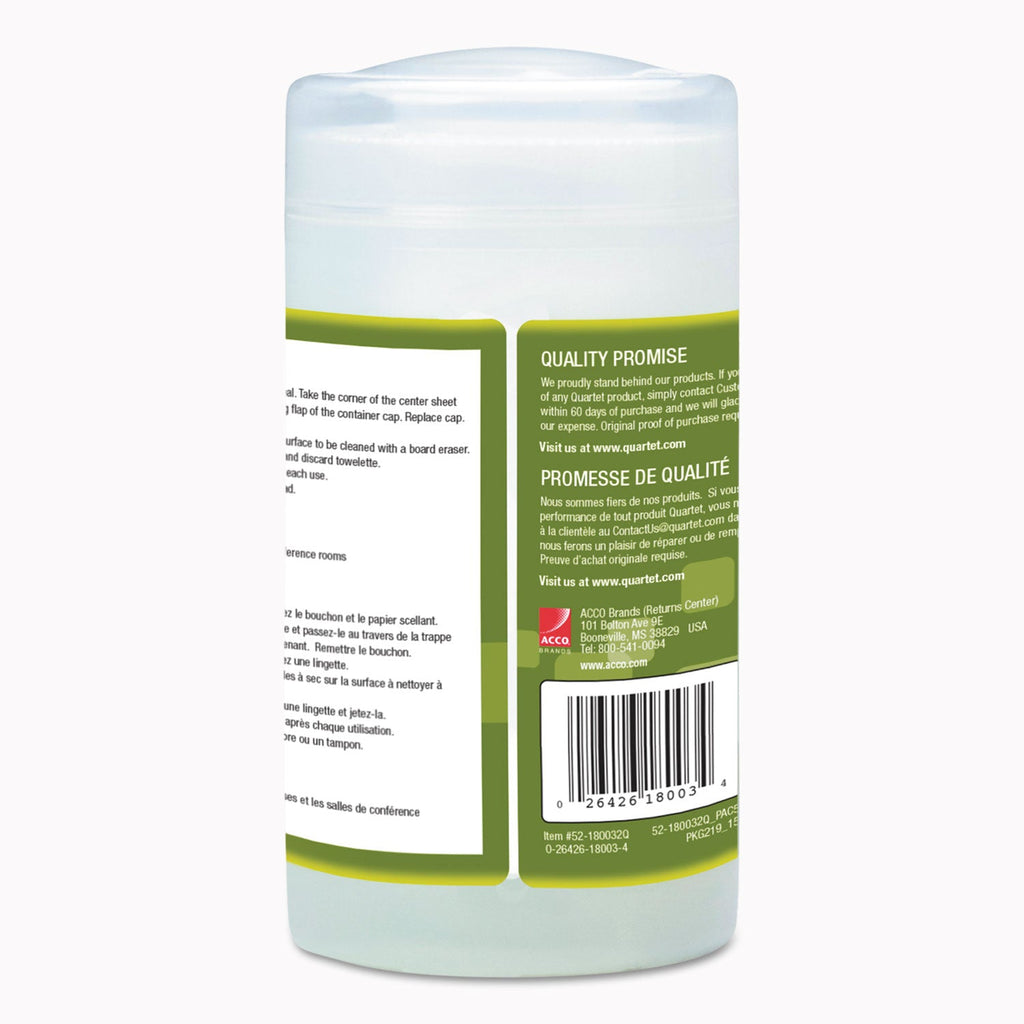 Quartet Board Wipes Dry Erase Cleaning Wipes, Cloth, 7 x 8, 70/Tub