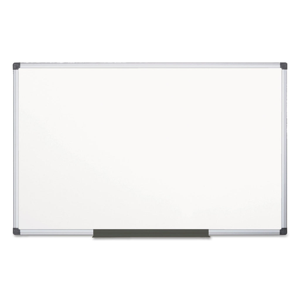 MasterVision Value Melamine Dry Erase Board, 48 x 96, White, Aluminum Frame