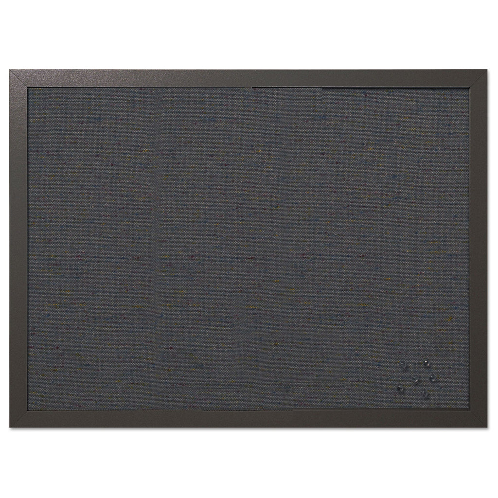 MasterVision Designer Fabric Bulletin Board, 24 x 18, Black Fabric/Black Frame