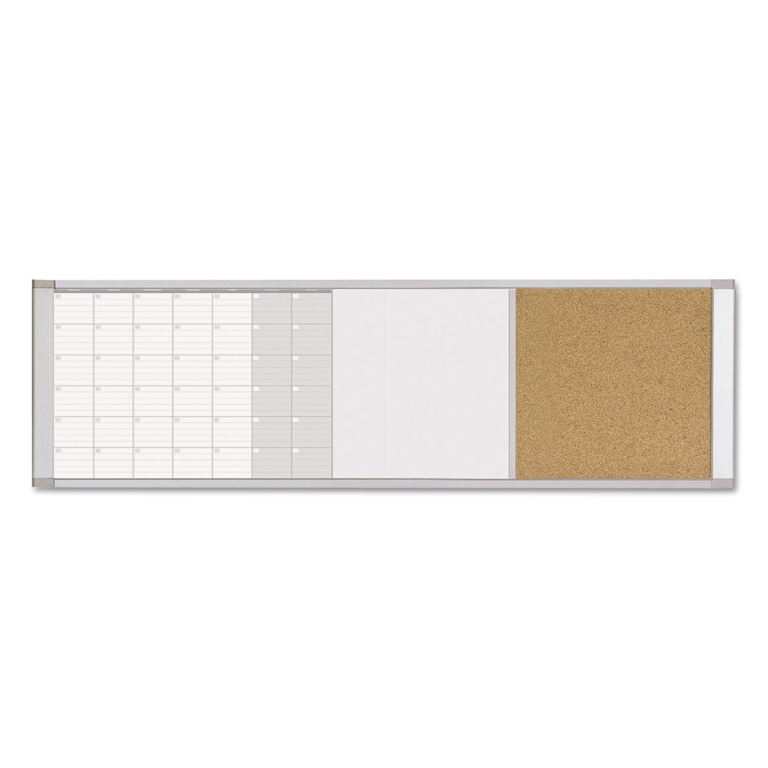 MasterVision Magnetic Calendar Combo Board, 48 x 18, Aluminum Frame