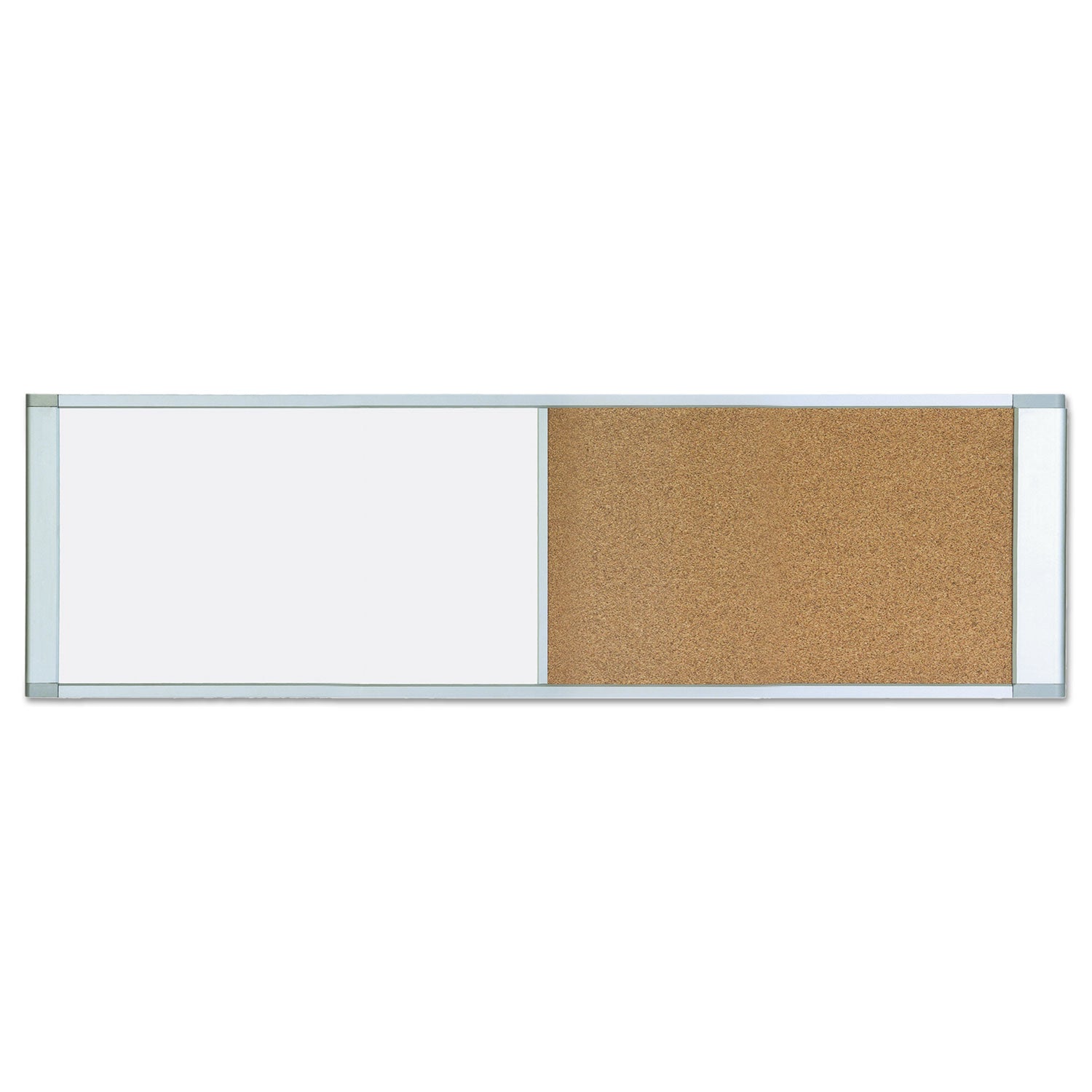 MasterVision Combo Cubicle Workstation Dry Erase/Cork Board, 48x18, Silver Frame