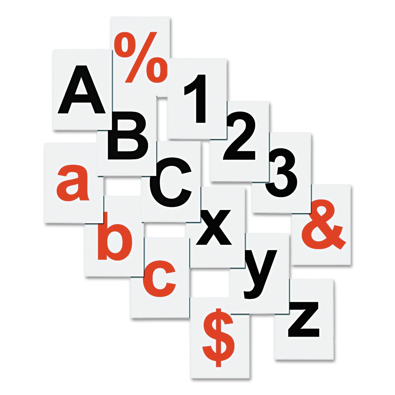 MasterVision Interchangeable Magnetic Board Accessories, Letters, Red, 0.75"h, 120 Pieces