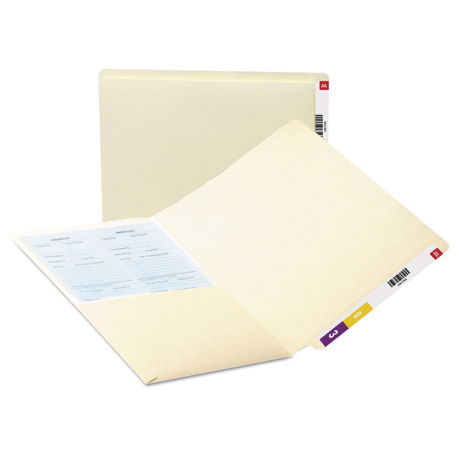 Smead Heavyweight Manila End Tab Pocket Folders, Interior Front Panel Pocket, Straight Tabs, Letter Size, 11-pt Manila, 50/Box