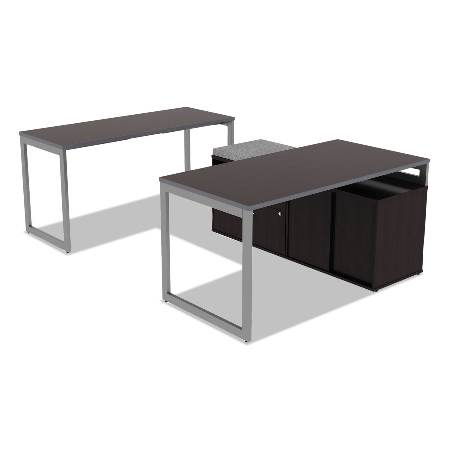 Alera Reversible Laminate Table Top, Rectangular, 59.38w x 23.63d, Espresso/Walnut