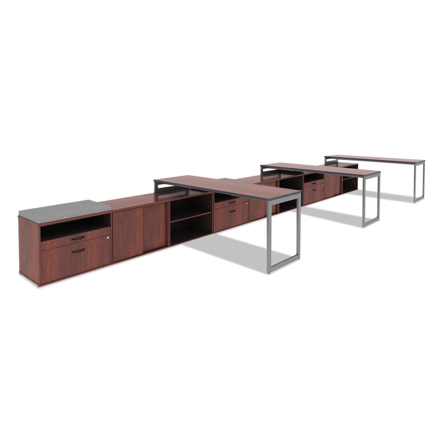 Alera Reversible Laminate Table Top, Rectangular, 71.5w x 23.63,Medium Cherry/Mahogany