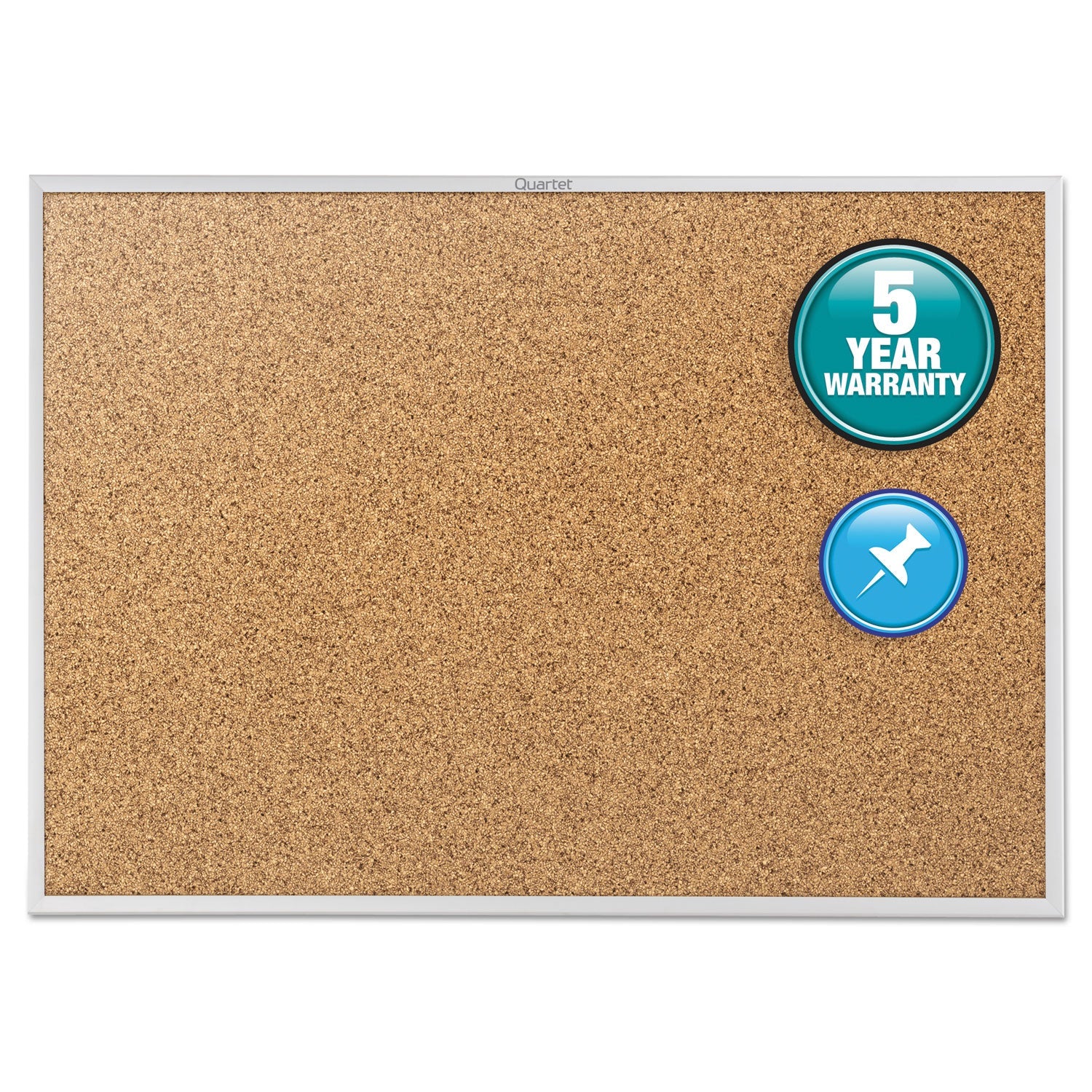 Quartet Classic Series Cork Bulletin Board, 24 x 18, Silver Aluminum Frame