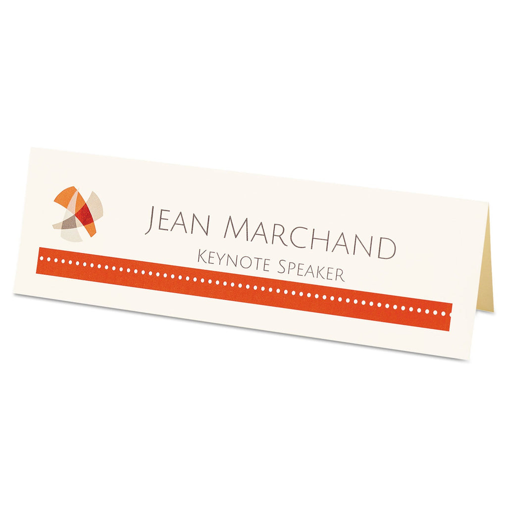 Avery Large Embossed Tent Card, Ivory, 3.5 x 11, 1 Card/Sheet, 50 Sheets/Pack