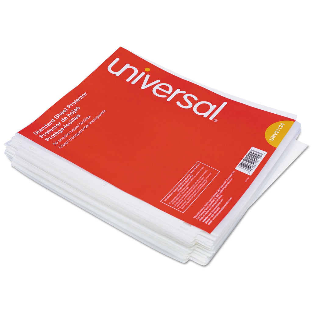 Universal Top-Load Poly Sheet Protectors, Standard Gauge, Letter, Clear, 50/Pack