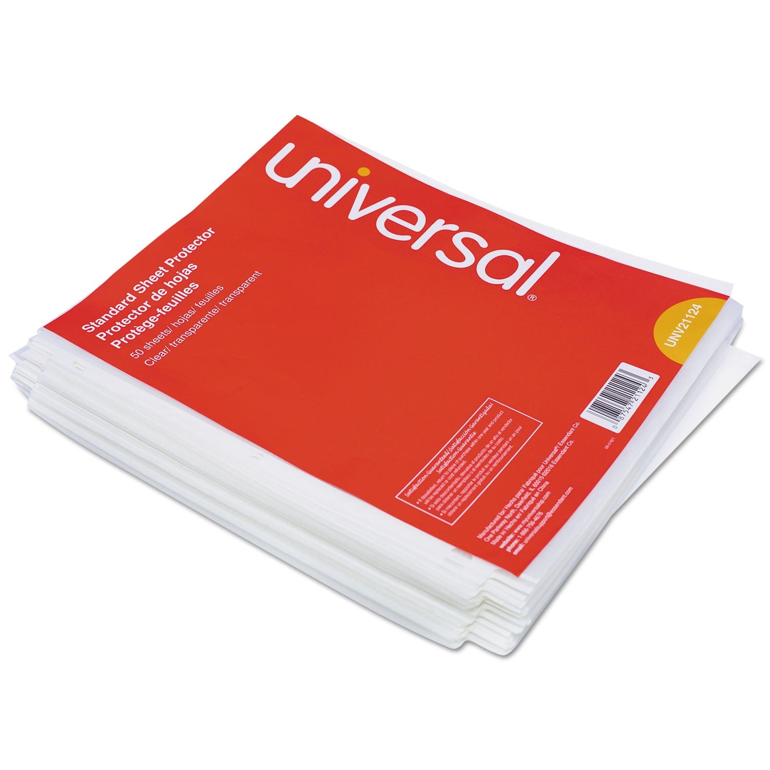 Universal Top-Load Poly Sheet Protectors, Standard Gauge, Letter, Clear, 50/Pack