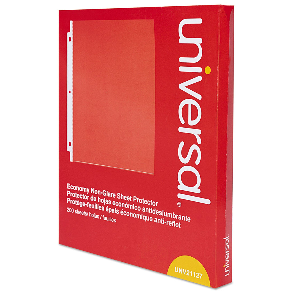 Universal Top-Load Poly Sheet Protectors, Nonglare, Economy, Letter, 200/Box