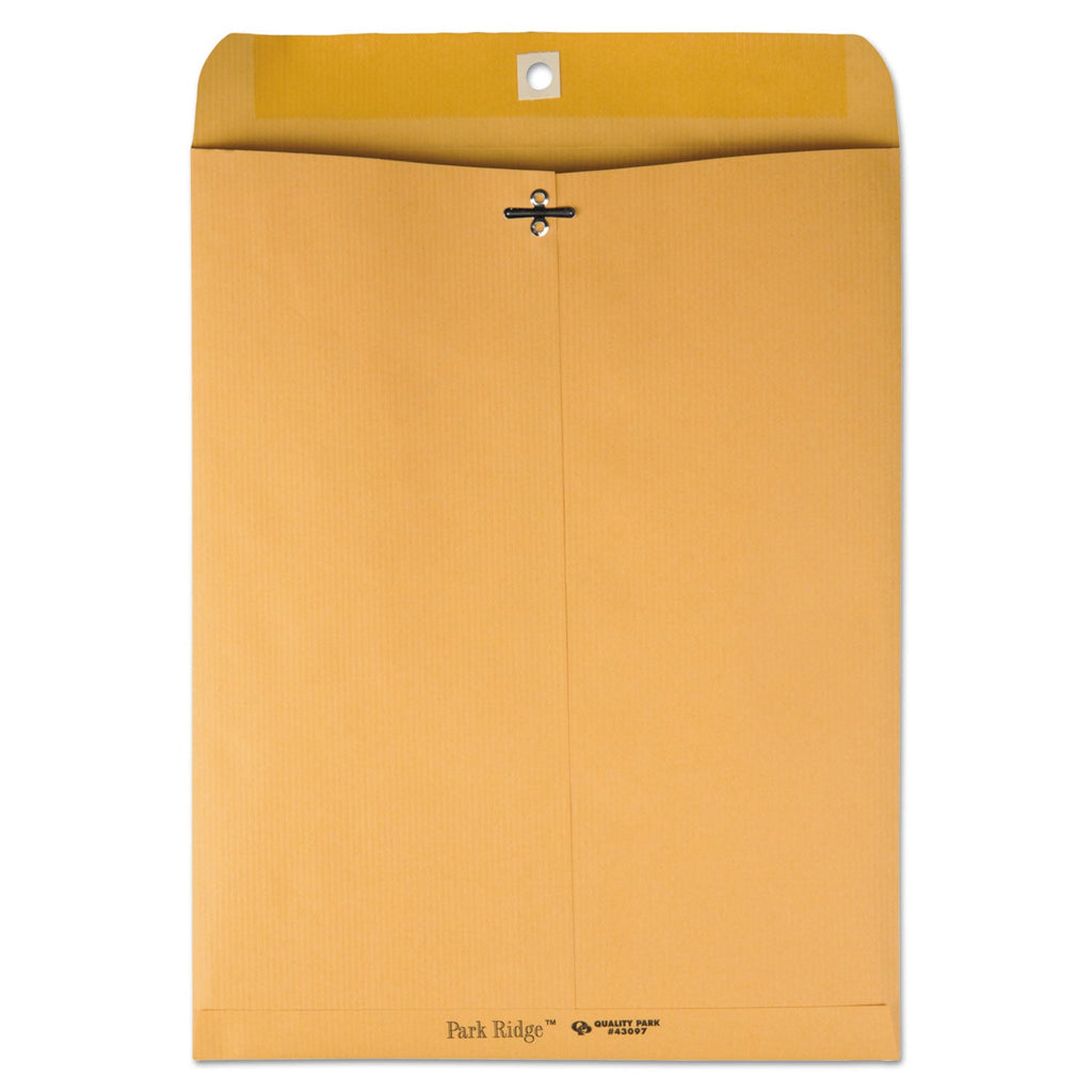 Quality Park Park Ridge Kraft Clasp Envelope, #97, Square Flap, Clasp/Gummed Closure, 10 x 13, Brown Kraft, 100/Box