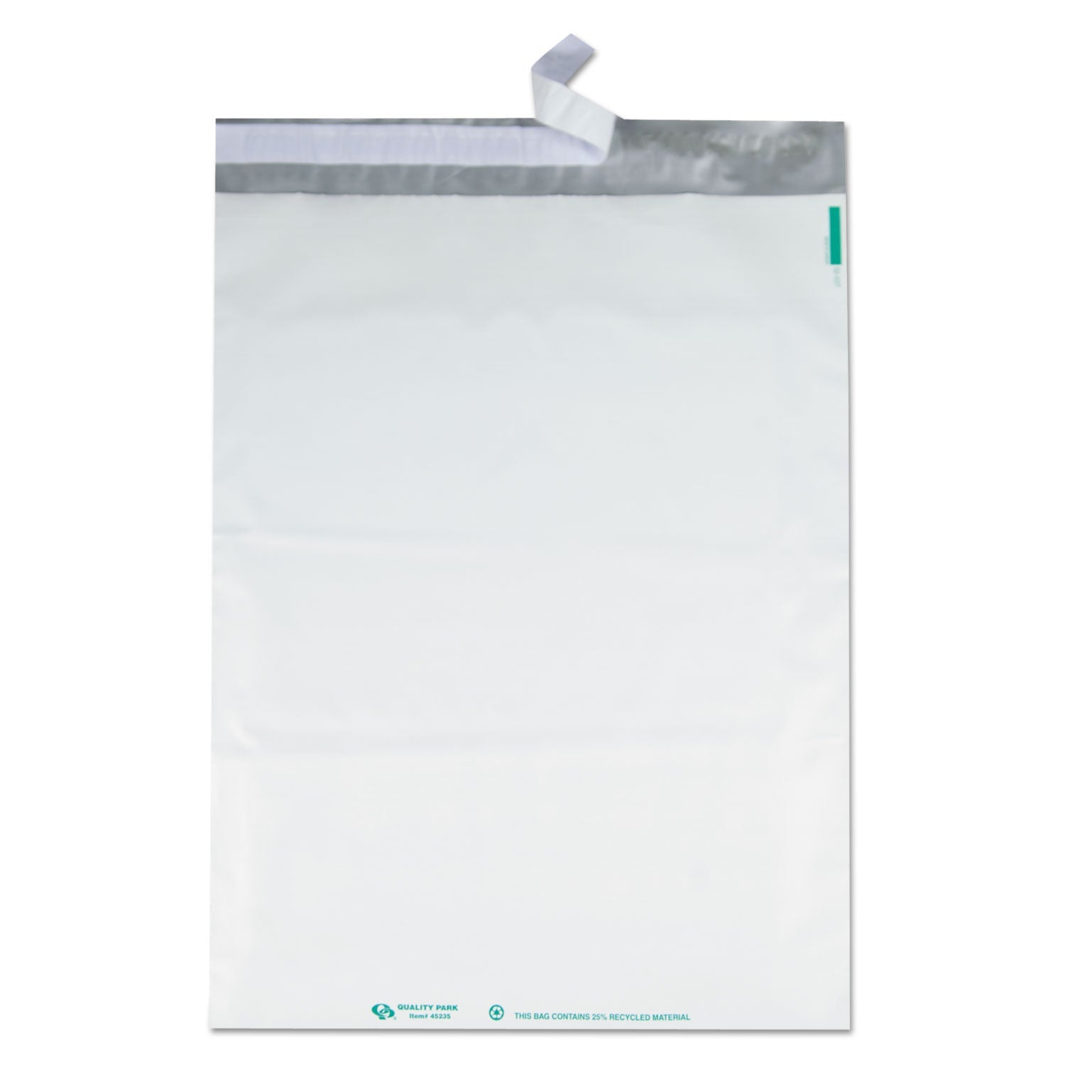 Quality Park Redi-Strip Poly Mailer, #6, Square Flap, Redi-Strip Adhesive Closure, 14 x 19, White, 100/Pack