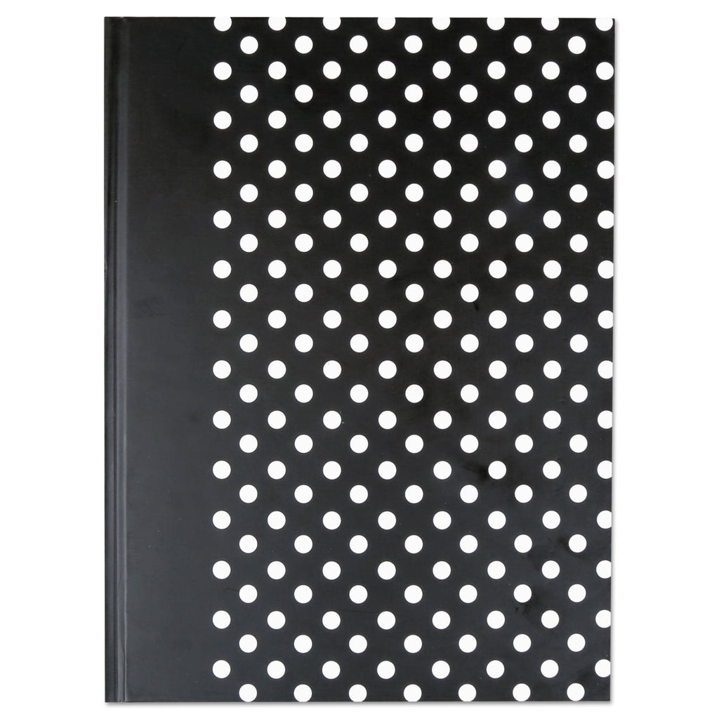 Universal Casebound Hardcover Notebook, 1 Subject, Wide/Legal Rule, Black/White Cover, 10.25 x 7.63, 150 Sheets