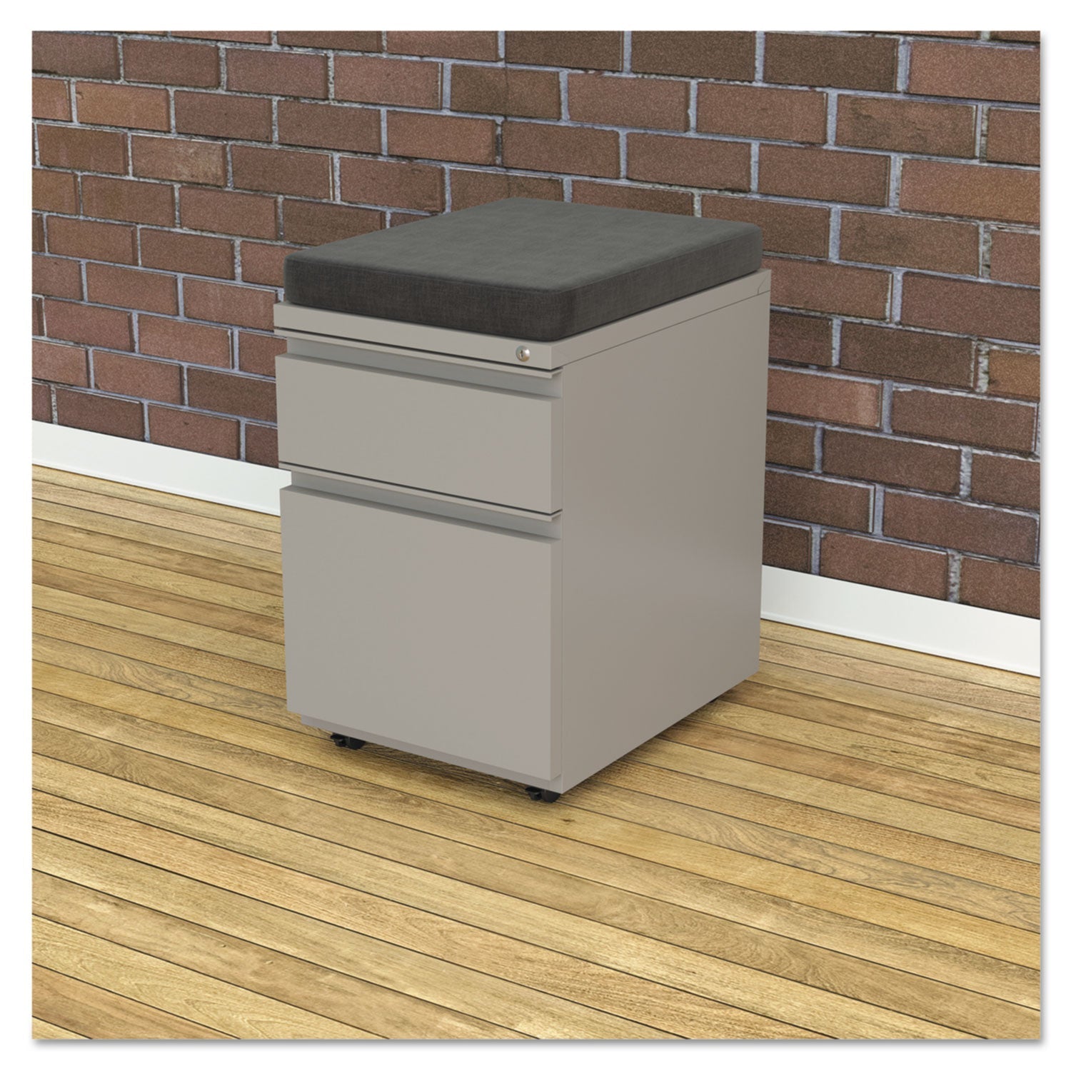 Alera Pedestal File Seat Cushion, 14.88 x 19.13 x 2.13, Smoke