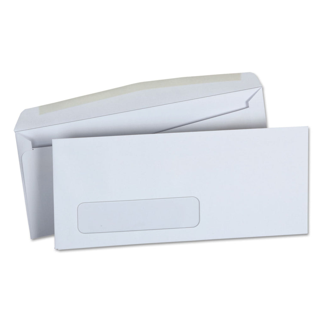 Universal Open-Side Business Envelope, 1 Window, #10, Square Flap, Gummed Closure, 4.13 x 9.5, White, 500/Box