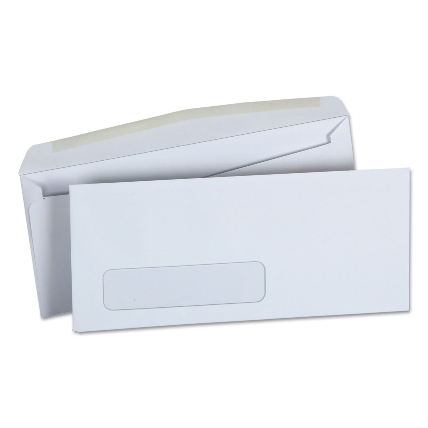 Universal Open-Side Business Envelope, 1 Window, #10, Square Flap, Gummed Closure, 4.13 x 9.5, White, 500/Box