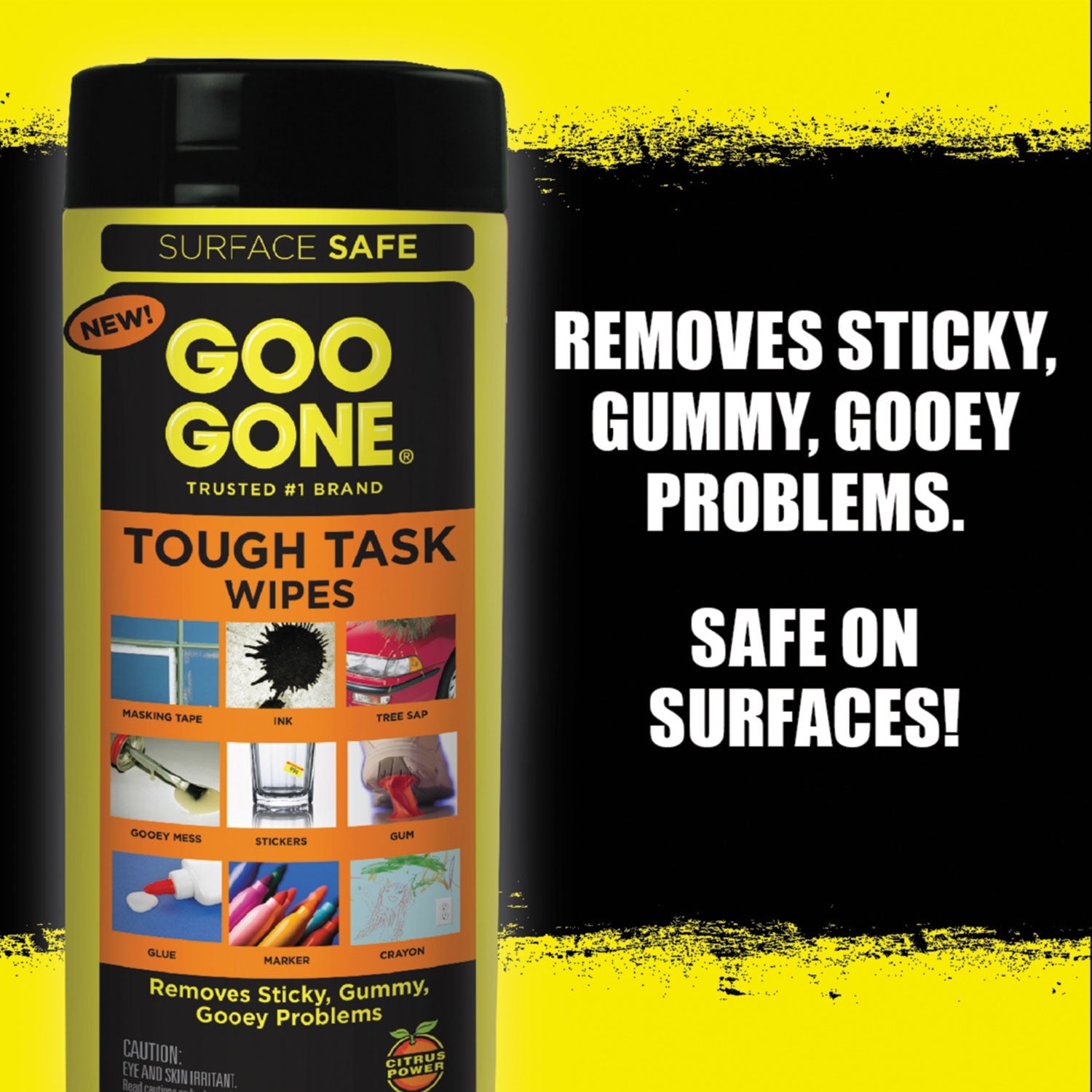 Goo Gone Clean Up Wipes, 8 x 7, Citrus Scent, White, 24/Canister