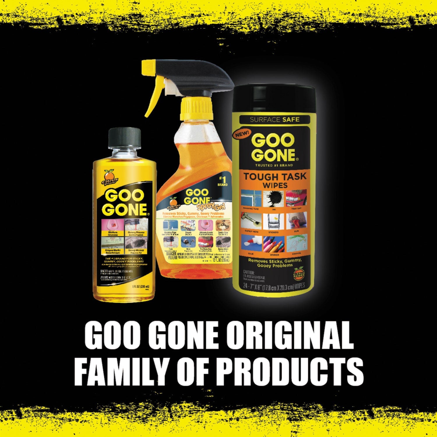 Goo Gone Clean Up Wipes, 8 x 7, Citrus Scent, White, 24/Canister