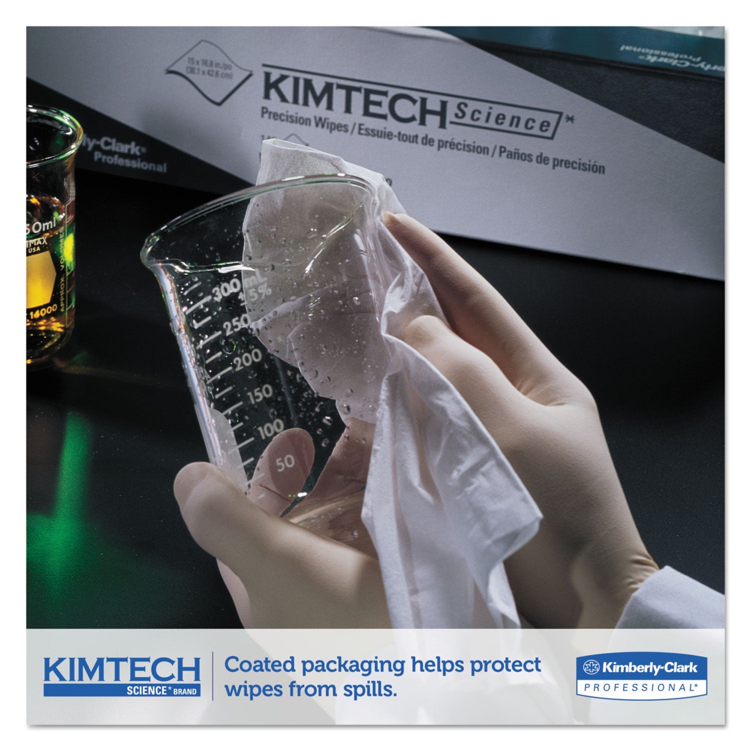 Kimtech Precision Wipers, POP-UP Box, 1-Ply, 11.8 x 11.8, White, 196/Box, 15 Boxes/Carton