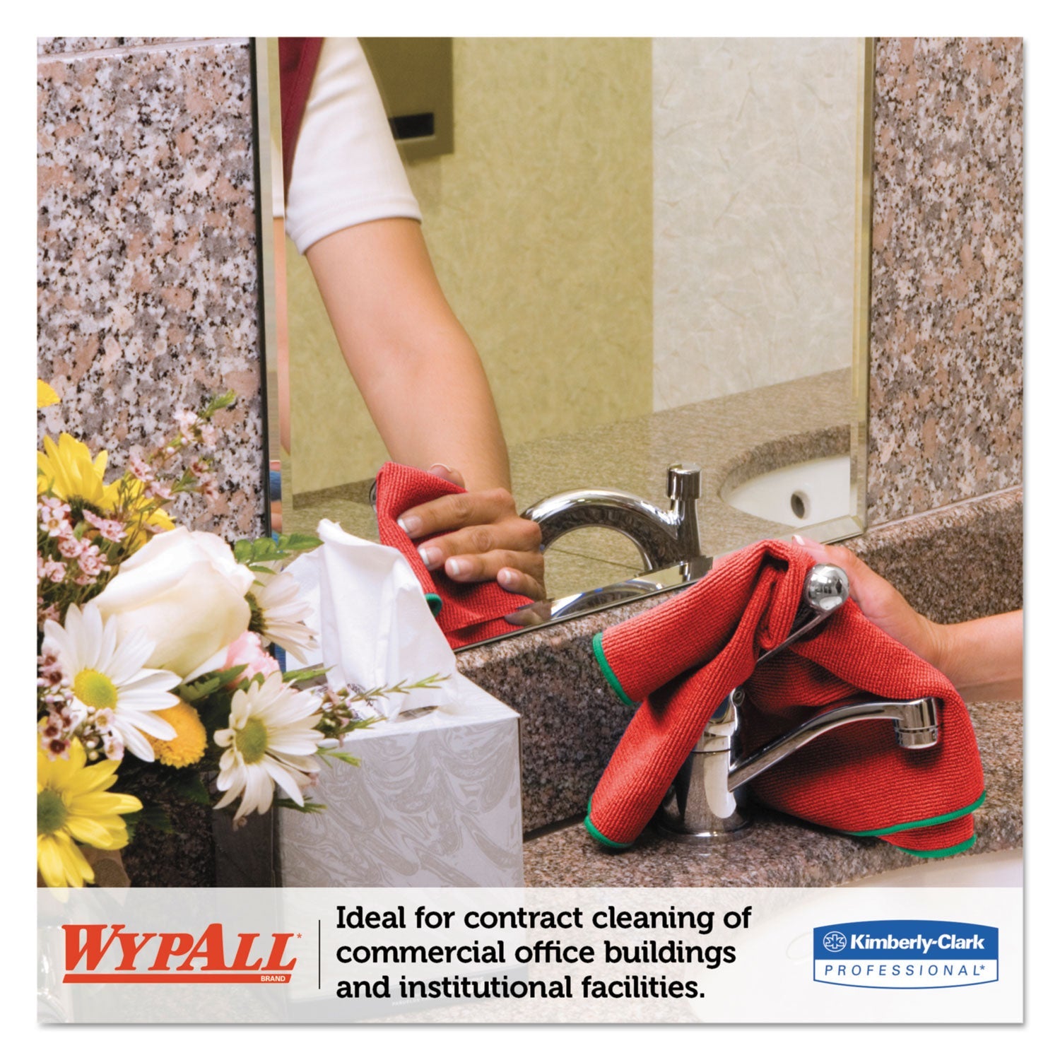 WypAll Microfiber Cloths, Reusable, 15.75 x 15.75, Red, 6/Pack, 4 Packs/Carton