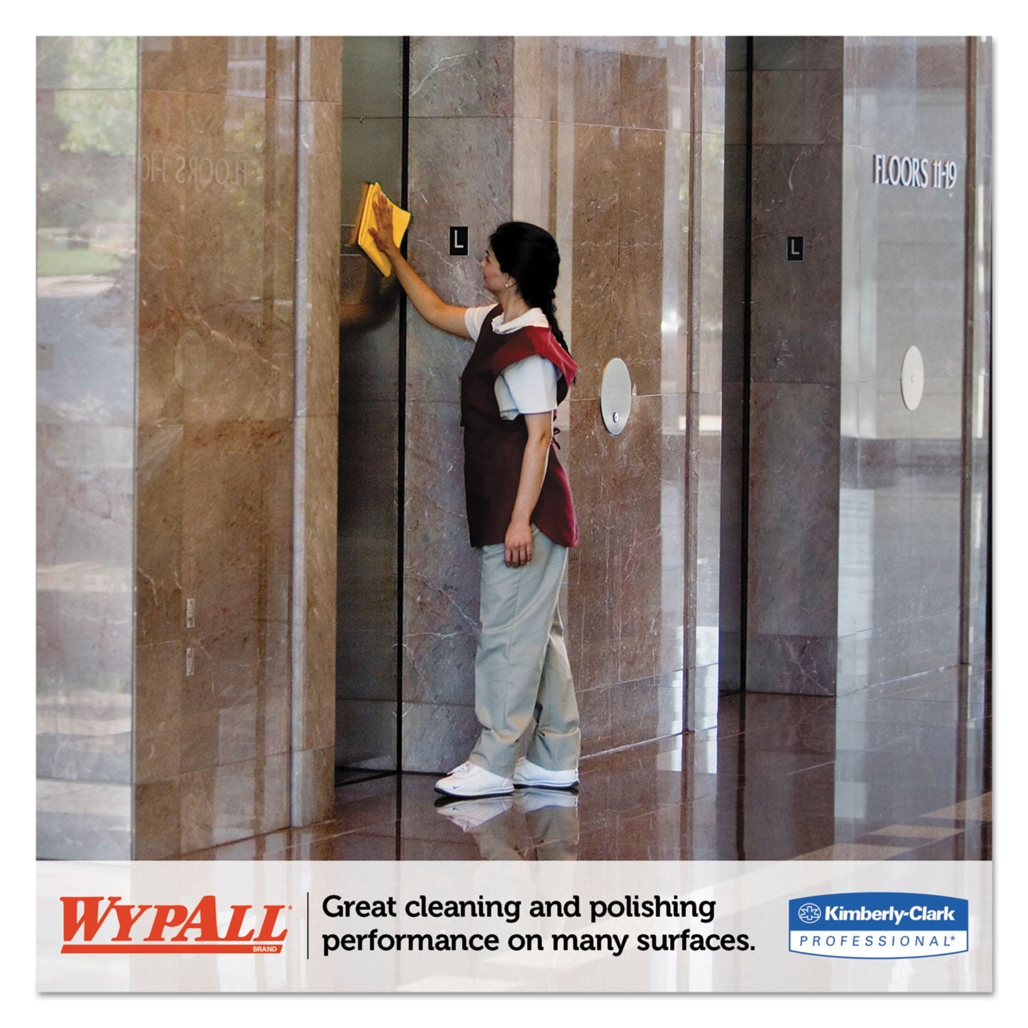 WypAll Microfiber Cloths, Reusable, 15.75 x 15.75, Yellow, 6/Pack