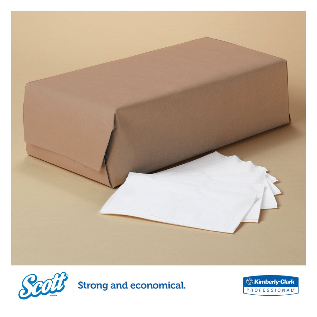 Scott 1/8-Fold Dinner Napkins, 2-Ply, 17 x 14 63/100, White, 300/Pack, 10 Packs/Carton