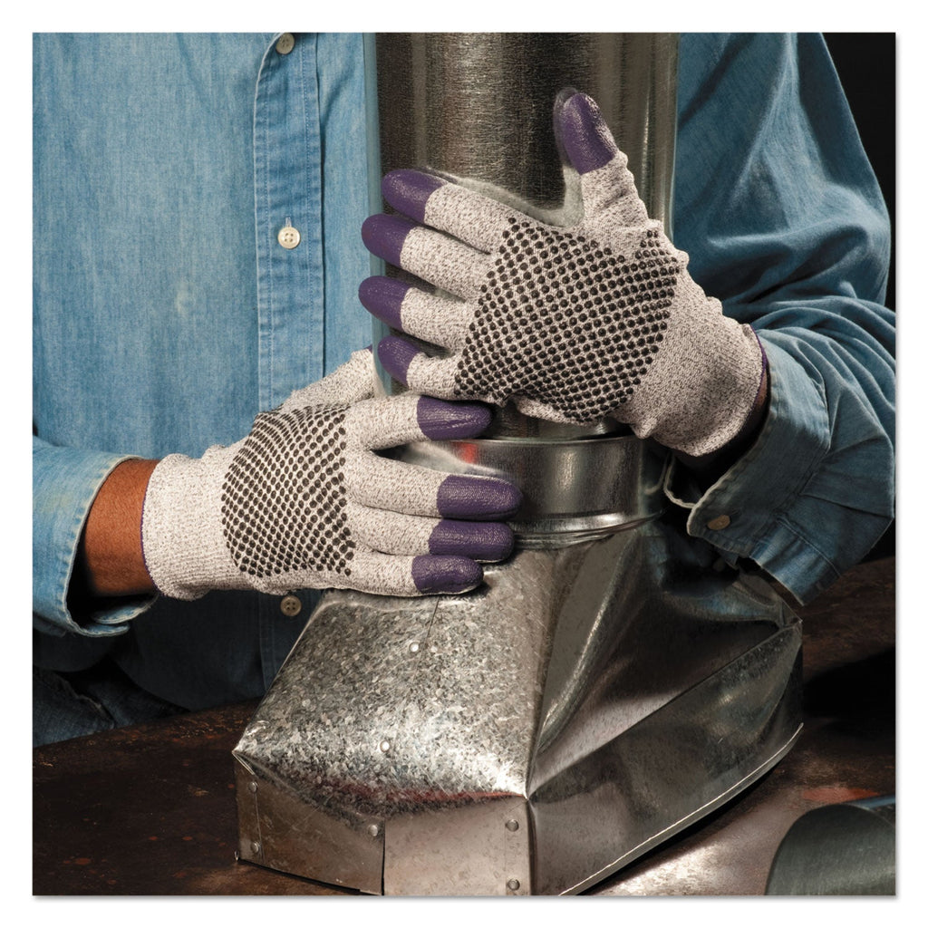 KleenGuard G60 Purple Nitrile Gloves, 230 mm Length, Medium/Size 8, Black/White, Pair