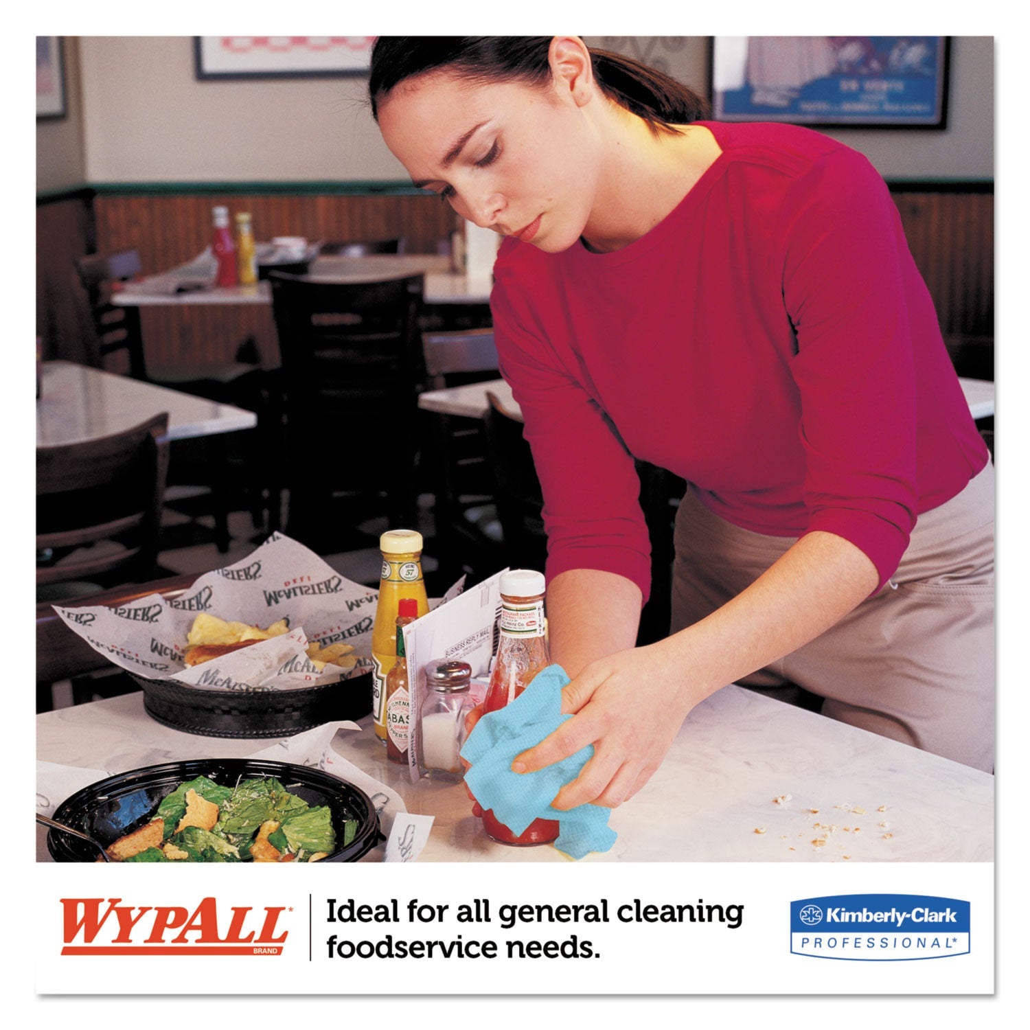 WypAll X70 Foodservice Towels, 1/4 Fold, 12.5 x 23.5, Blue, 300/Carton