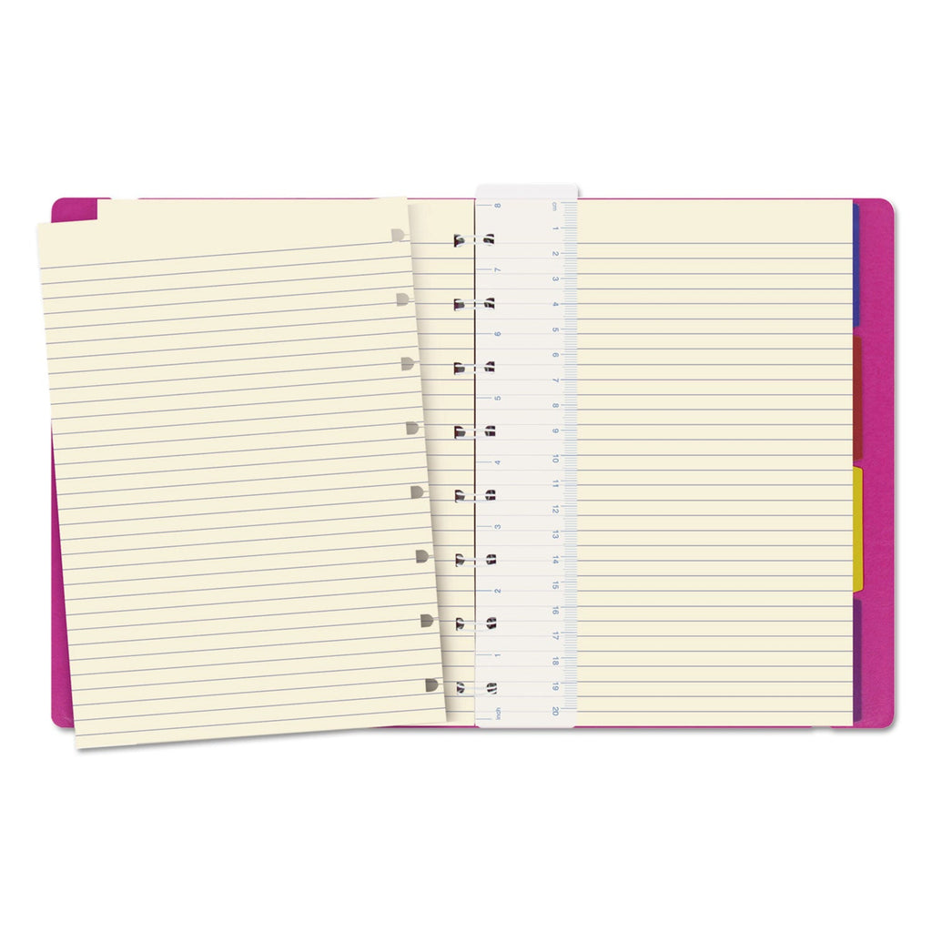 Filofax Notebook, 1 Subject, Medium/College Rule, Fuchsia Cover, 8.25 x 5.81, 112 Sheets