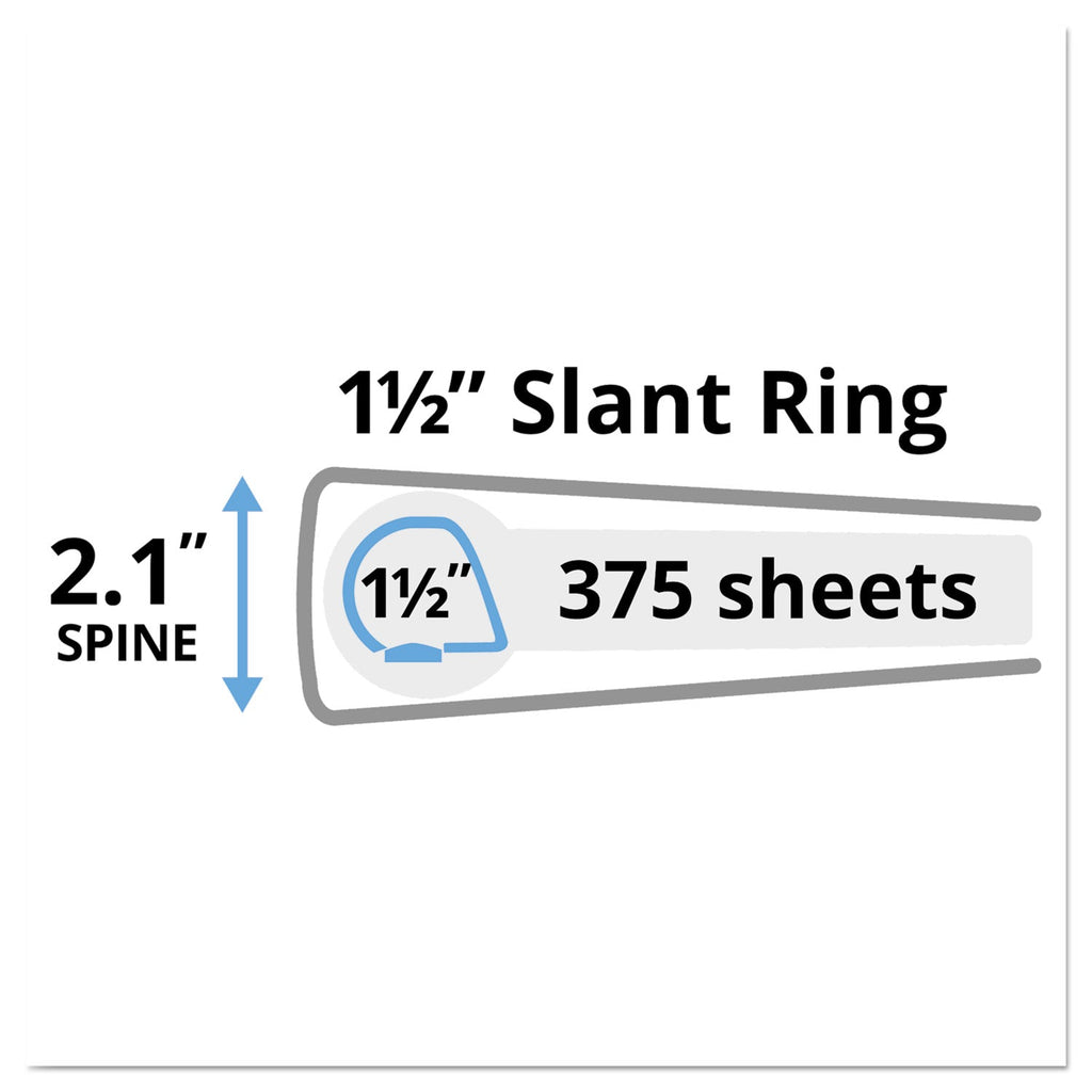 Avery Heavy-Duty Non Stick View Binder with DuraHinge and Slant Rings, 3 Rings, 1.5" Capacity, 11 x 8.5, White, (5404)