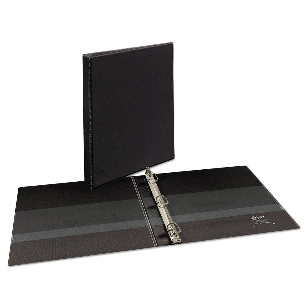 Avery Heavy-Duty Non Stick View Binder with DuraHinge and Slant Rings, 3 Rings, 0.5" Capacity, 11 x 8.5, Black, (5233)