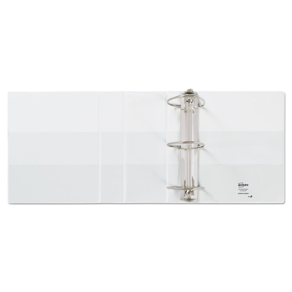 Avery Durable View Binder with DuraHinge and EZD Rings, 3 Rings, 5" Capacity, 11 x 8.5, White, (9901)