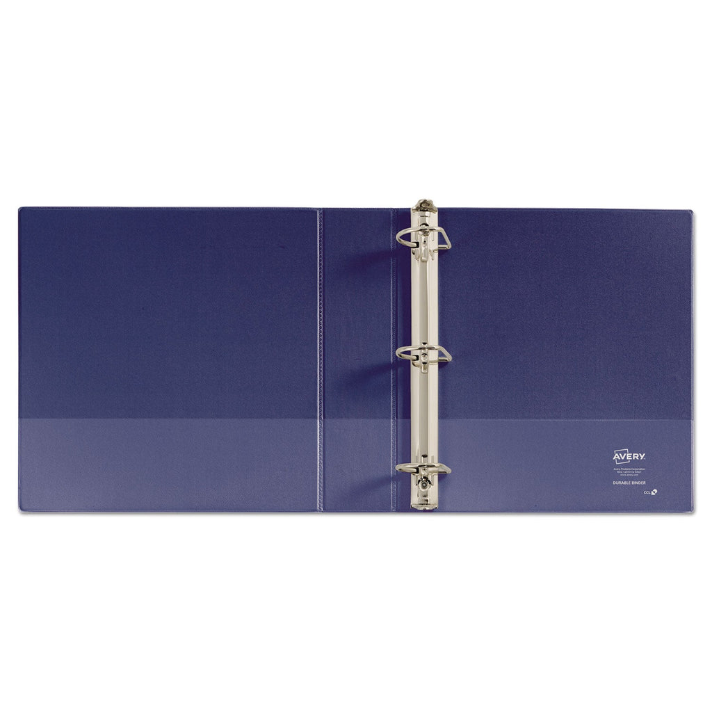 Avery Durable View Binder with DuraHinge and Slant Rings, 3 Rings, 2" Capacity, 11 x 8.5, Blue