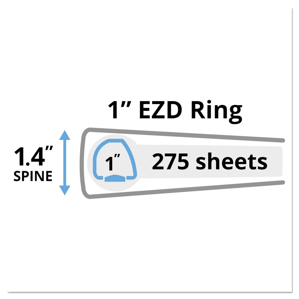 Avery Heavy-Duty Non-View Binder with DuraHinge and One Touch EZD Rings, 3 Rings, 1" Capacity, 11 x 8.5, Black