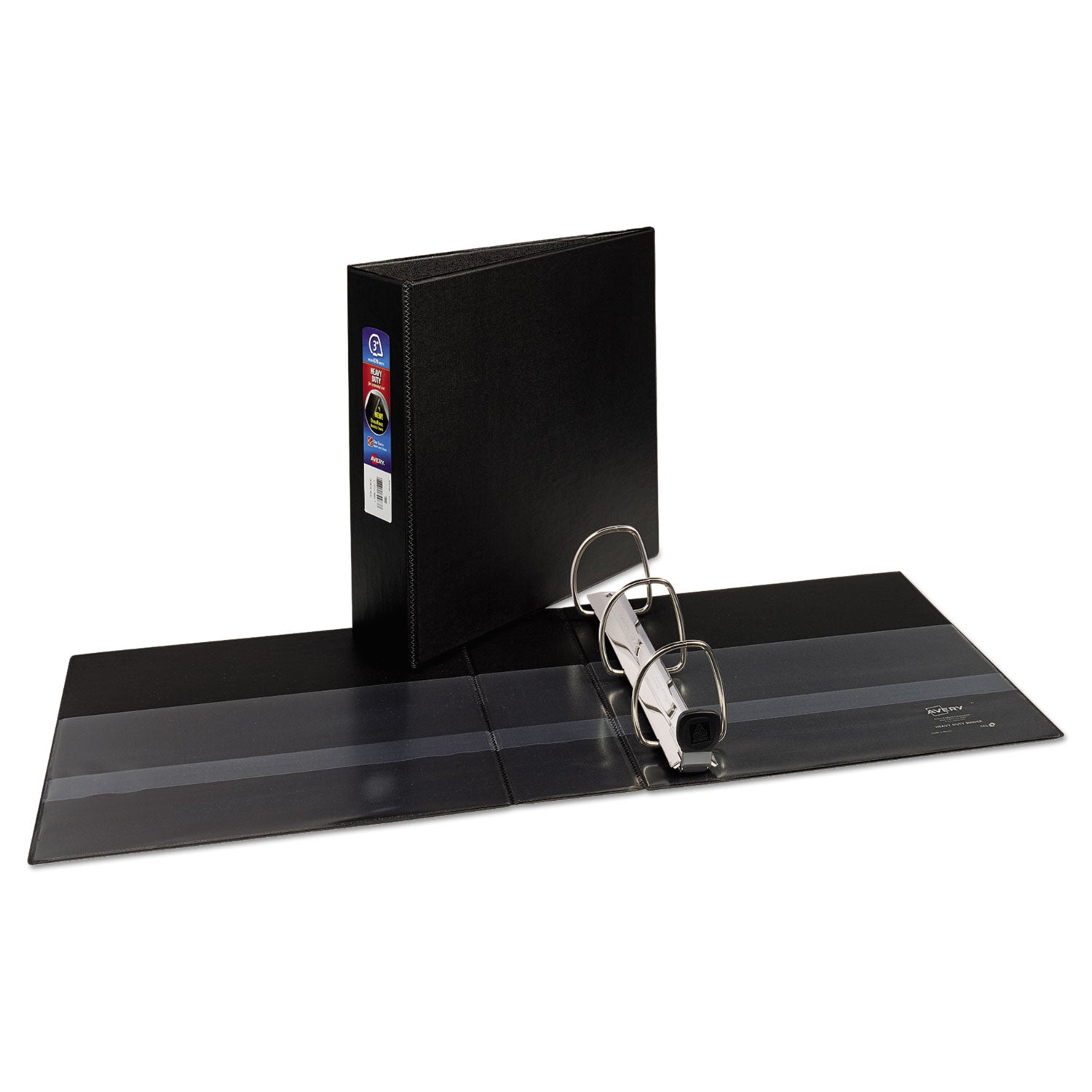 Avery Heavy-Duty Non-View Binder with DuraHinge and Locking One Touch EZD Rings, 3 Rings, 3" Capacity, 11 x 8.5, Black