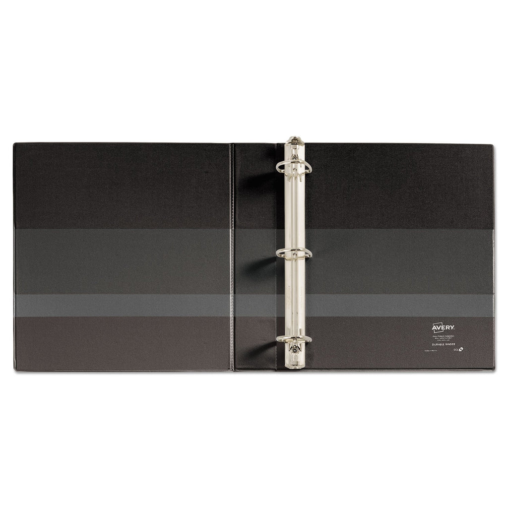 Avery Durable View Binder with DuraHinge and EZD Rings, 3 Rings, 1.5" Capacity, 11 x 8.5, Black, (9400)