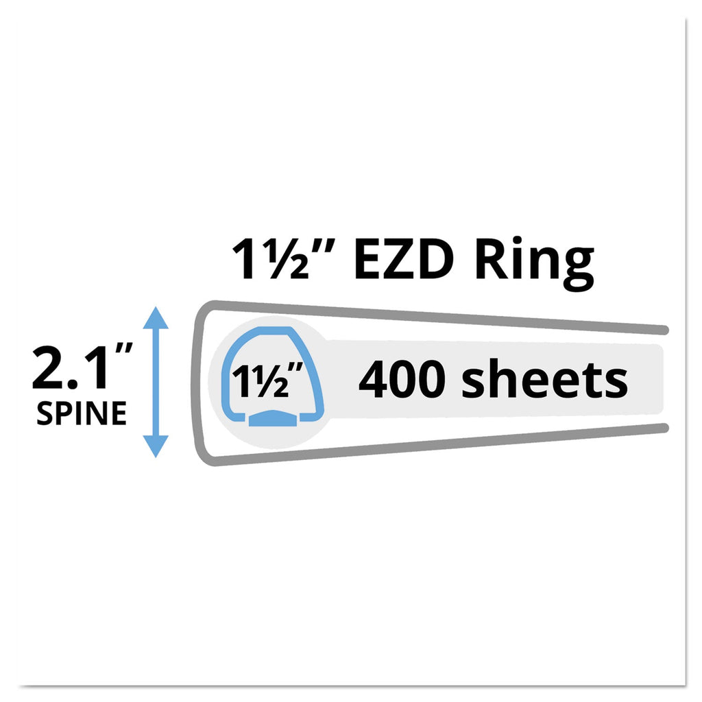 Avery Durable View Binder with DuraHinge and EZD Rings, 3 Rings, 1.5" Capacity, 11 x 8.5, Black, (9400)