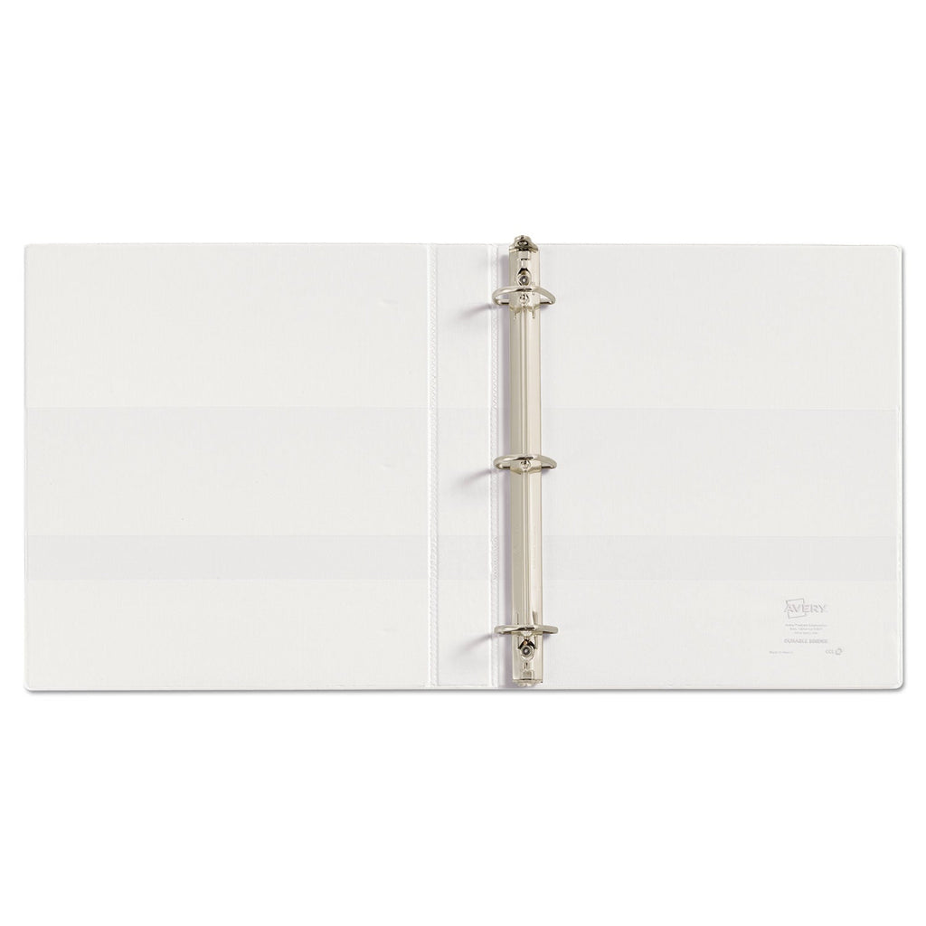 Avery Durable View Binder with DuraHinge and EZD Rings, 3 Rings, 1" Capacity, 11 x 8.5, White, (9301)