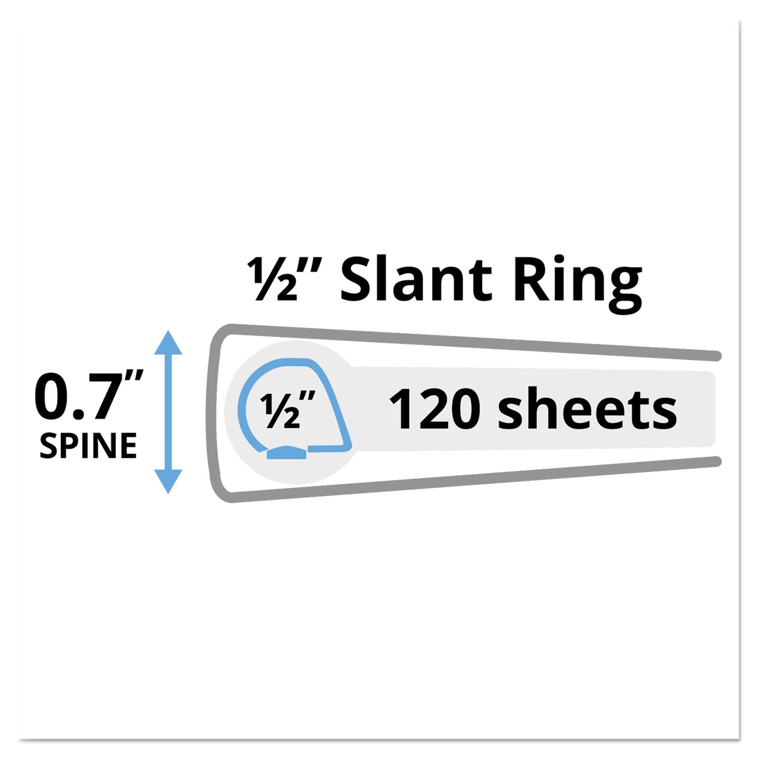 Avery Heavy-Duty Non Stick View Binder with DuraHinge and Slant Rings, 3 Rings, 0.5" Capacity, 11 x 8.5, White, (5234)