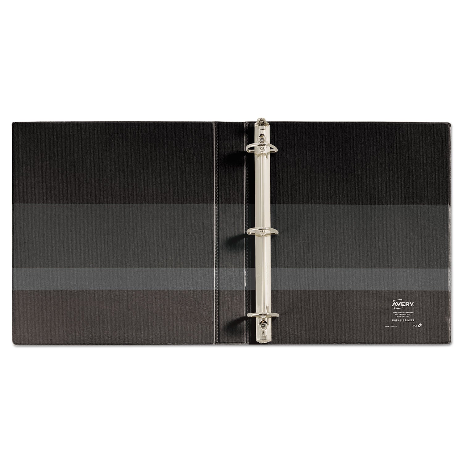 Avery Durable Non-View Binder with DuraHinge and EZD Rings, 3 Rings, 1" Capacity, 11 x 8.5, Black, (8302)