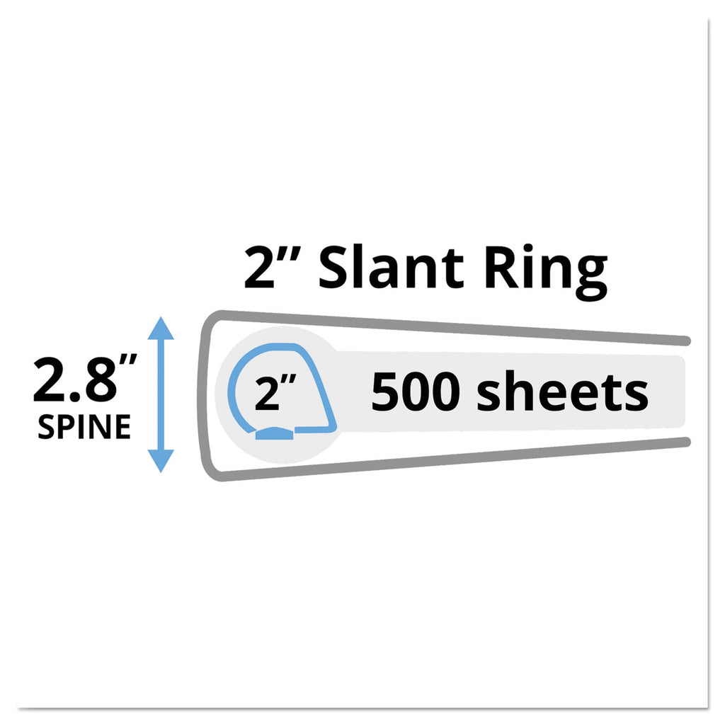 Avery Heavy-Duty Non Stick View Binder with DuraHinge and Slant Rings, 3 Rings, 2" Capacity, 11 x 8.5, White, (5504)