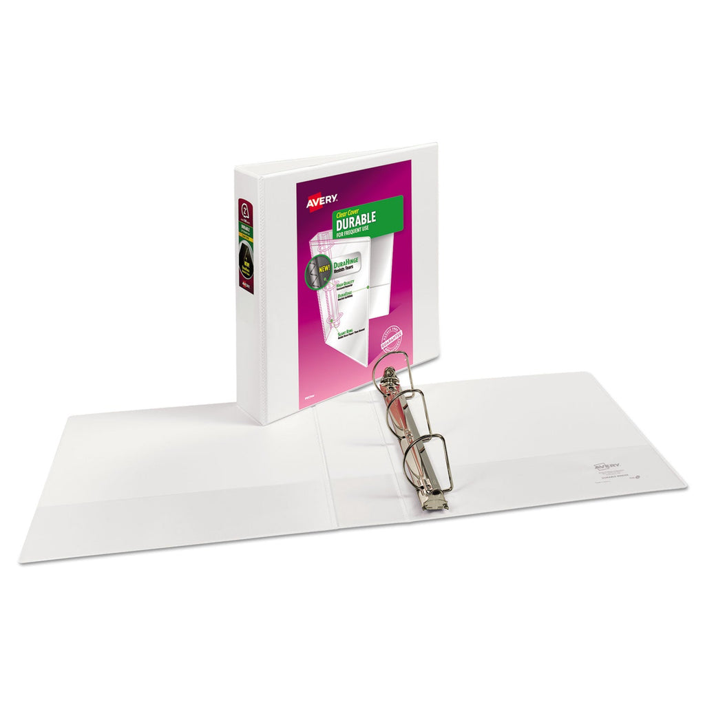 Avery Durable View Binder with DuraHinge and Slant Rings, 3 Rings, 2" Capacity, 11 x 8.5, White