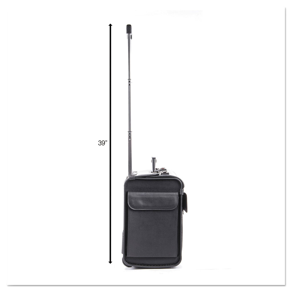 STEBCO Catalog Case on Wheels, Fits Devices Up to 17.3", Koskin, 19 x 9 x 15.5, Black
